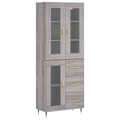 Highboard Grey Sonoma 69,5x34x180 cm Engineered Wood