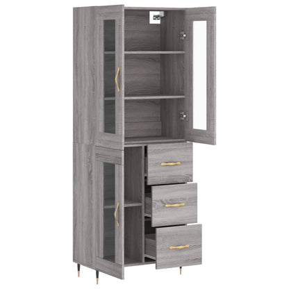 Highboard Grey Sonoma 69,5x34x180 cm Engineered Wood