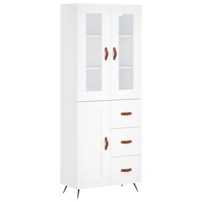 Highboard White 69,5x34x180 cm Engineered Wood