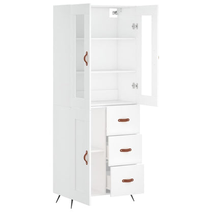 Highboard White 69,5x34x180 cm Engineered Wood