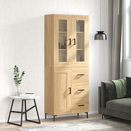 Highboard Sonoma Oak 69.5x34x180 cm Engineered Wood