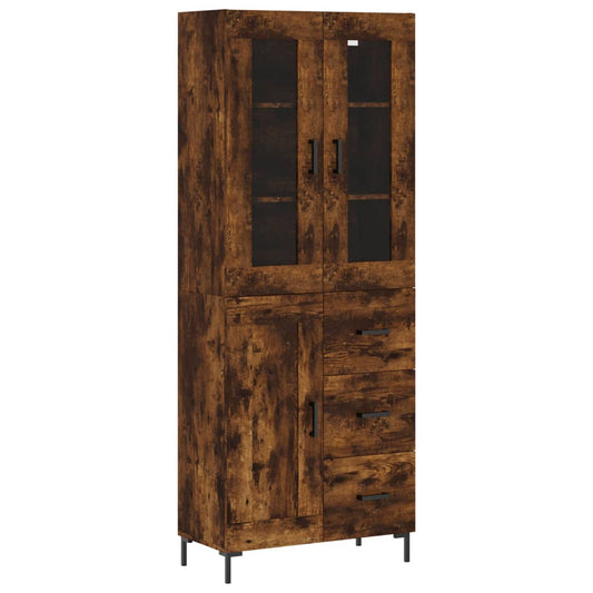 Highboard Smoked Oak 69.5x34x180 cm Engineered Wood