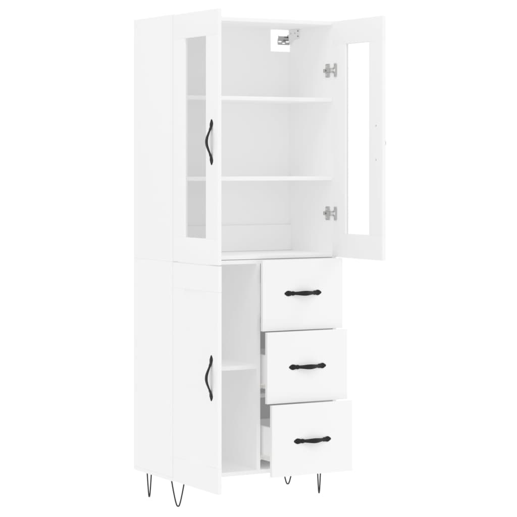 Highboard White 69.5x34x180 cm Engineered Wood