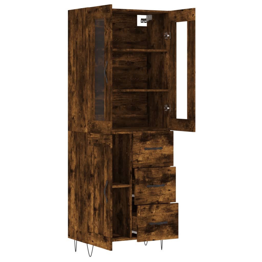 Highboard Smoked Oak 69,5x34x180 cm Engineered Wood