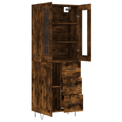Highboard Smoked Oak 69,5x34x180 cm Engineered Wood