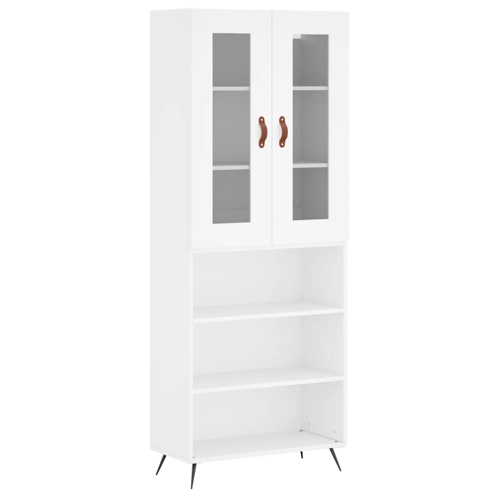 Highboard White 69,5x34x180 cm Engineered Wood
