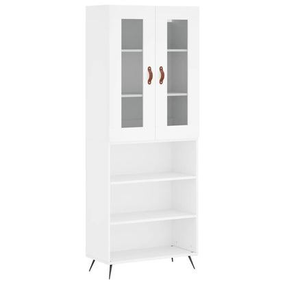 Highboard White 69,5x34x180 cm Engineered Wood