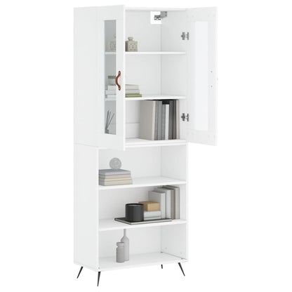 Highboard White 69,5x34x180 cm Engineered Wood