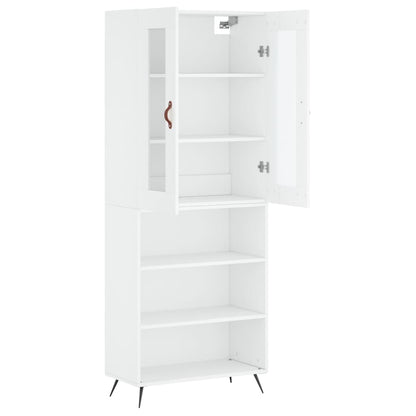 Highboard White 69,5x34x180 cm Engineered Wood