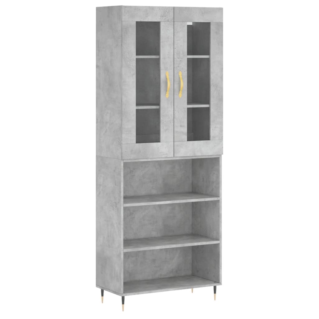 Highboard Concrete Grey 69,5x34x180 cm Engineered Wood