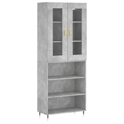 Highboard Concrete Grey 69,5x34x180 cm Engineered Wood