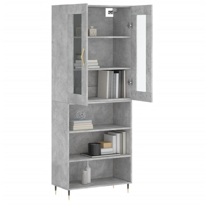 Highboard Concrete Grey 69,5x34x180 cm Engineered Wood