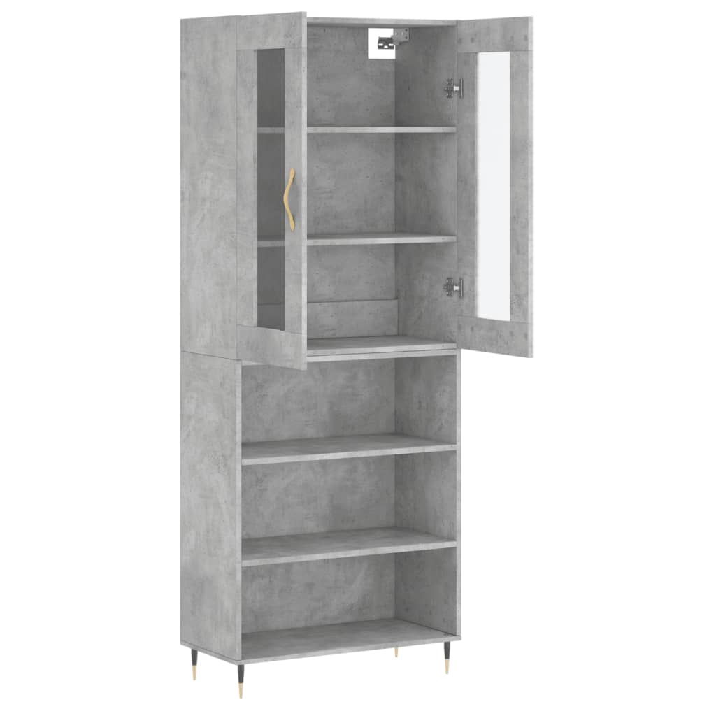 Highboard Concrete Grey 69,5x34x180 cm Engineered Wood