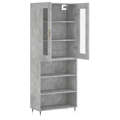 Highboard Concrete Grey 69,5x34x180 cm Engineered Wood