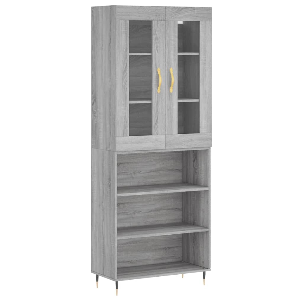 Highboard Grey Sonoma 69,5x34x180 cm Engineered Wood