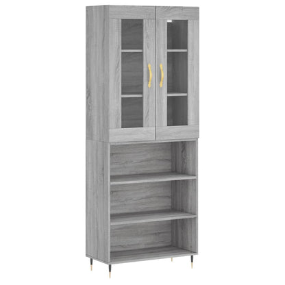 Highboard Grey Sonoma 69,5x34x180 cm Engineered Wood
