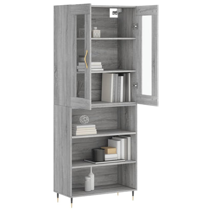Highboard Grey Sonoma 69,5x34x180 cm Engineered Wood
