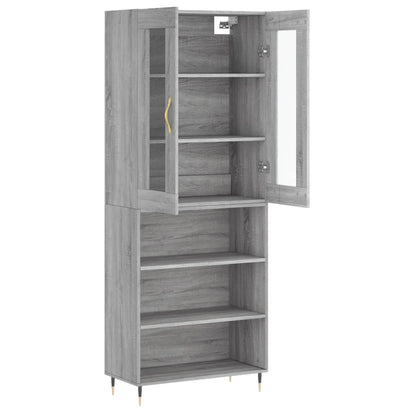 Highboard Grey Sonoma 69,5x34x180 cm Engineered Wood