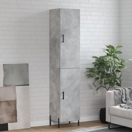 Highboard Concrete Grey 34,5x34x180 cm Engineered Wood