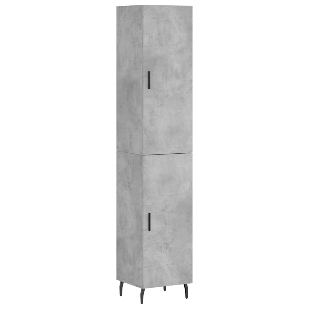 Highboard Concrete Grey 34,5x34x180 cm Engineered Wood