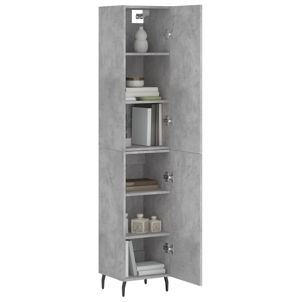 Highboard Concrete Grey 34,5x34x180 cm Engineered Wood