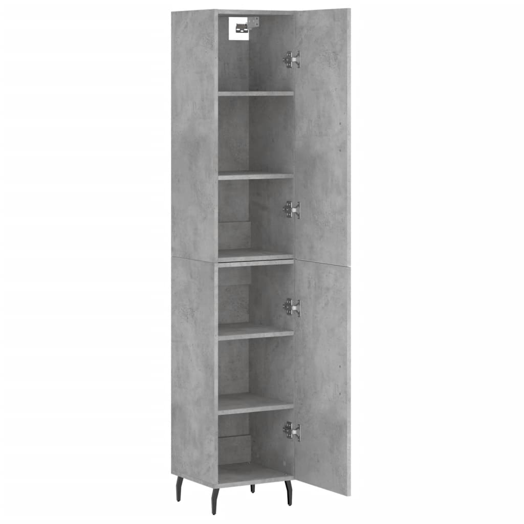 Highboard Concrete Grey 34,5x34x180 cm Engineered Wood