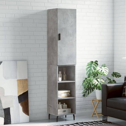 Highboard Concrete Grey 34,5x34x180 cm Engineered Wood