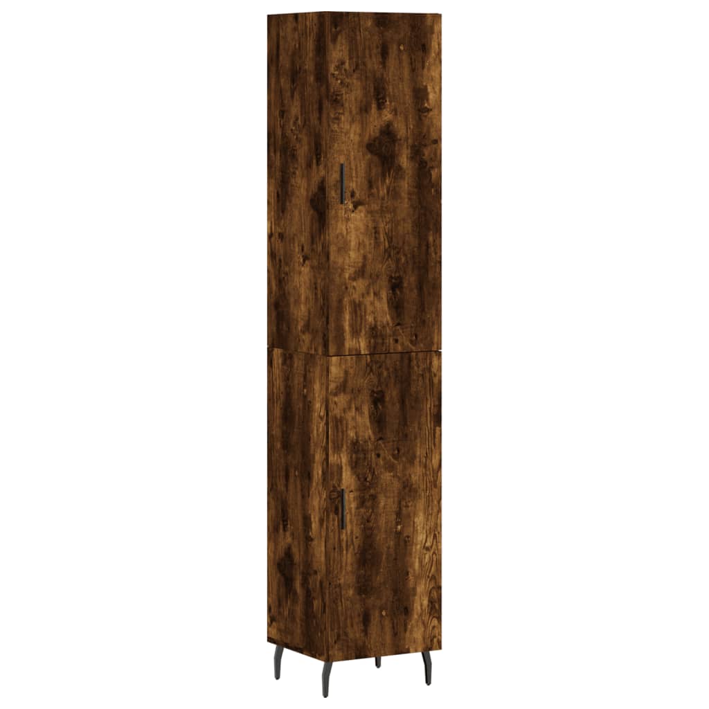 Highboard Smoked Oak 34,5x34x180 cm Engineered Wood