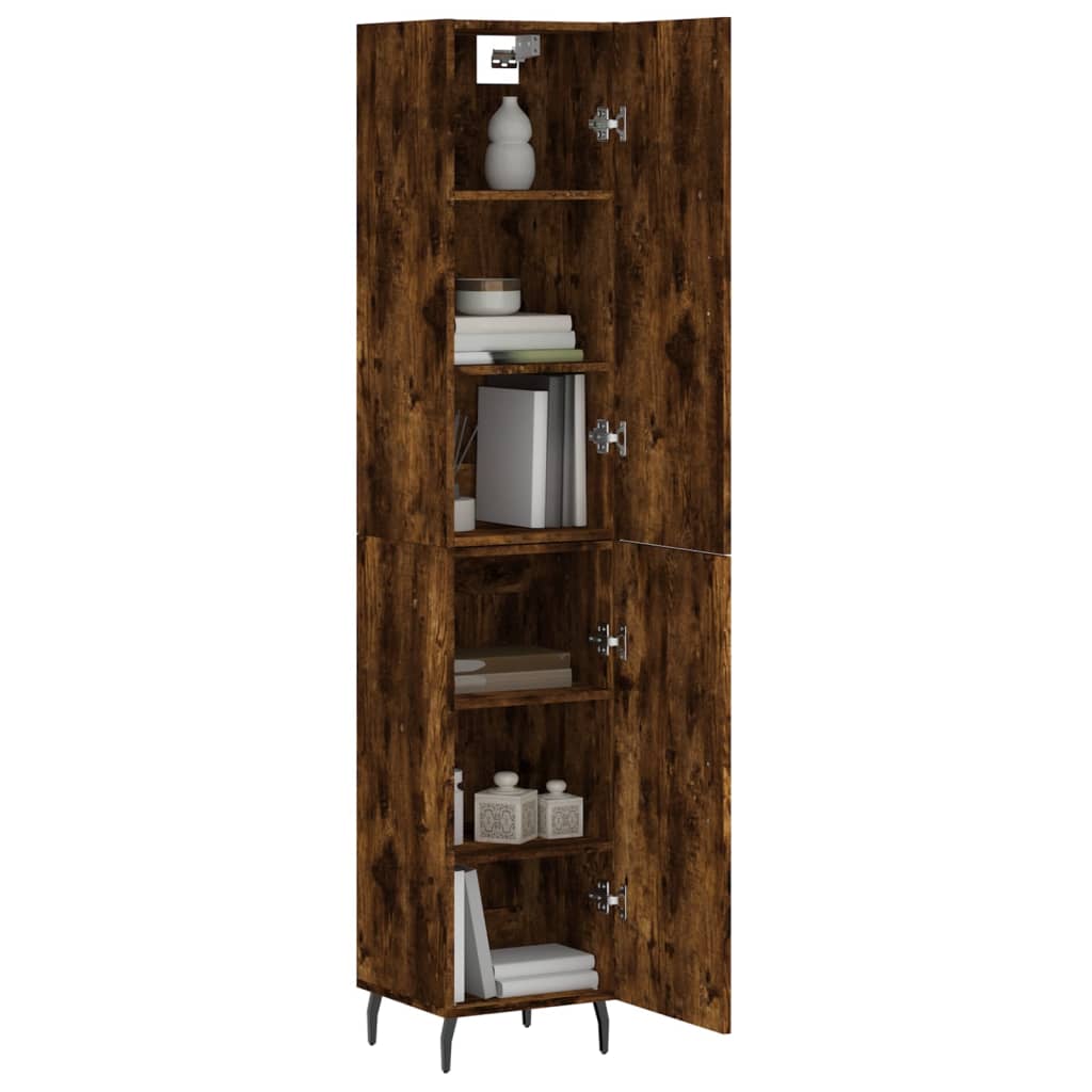 Highboard Smoked Oak 34,5x34x180 cm Engineered Wood