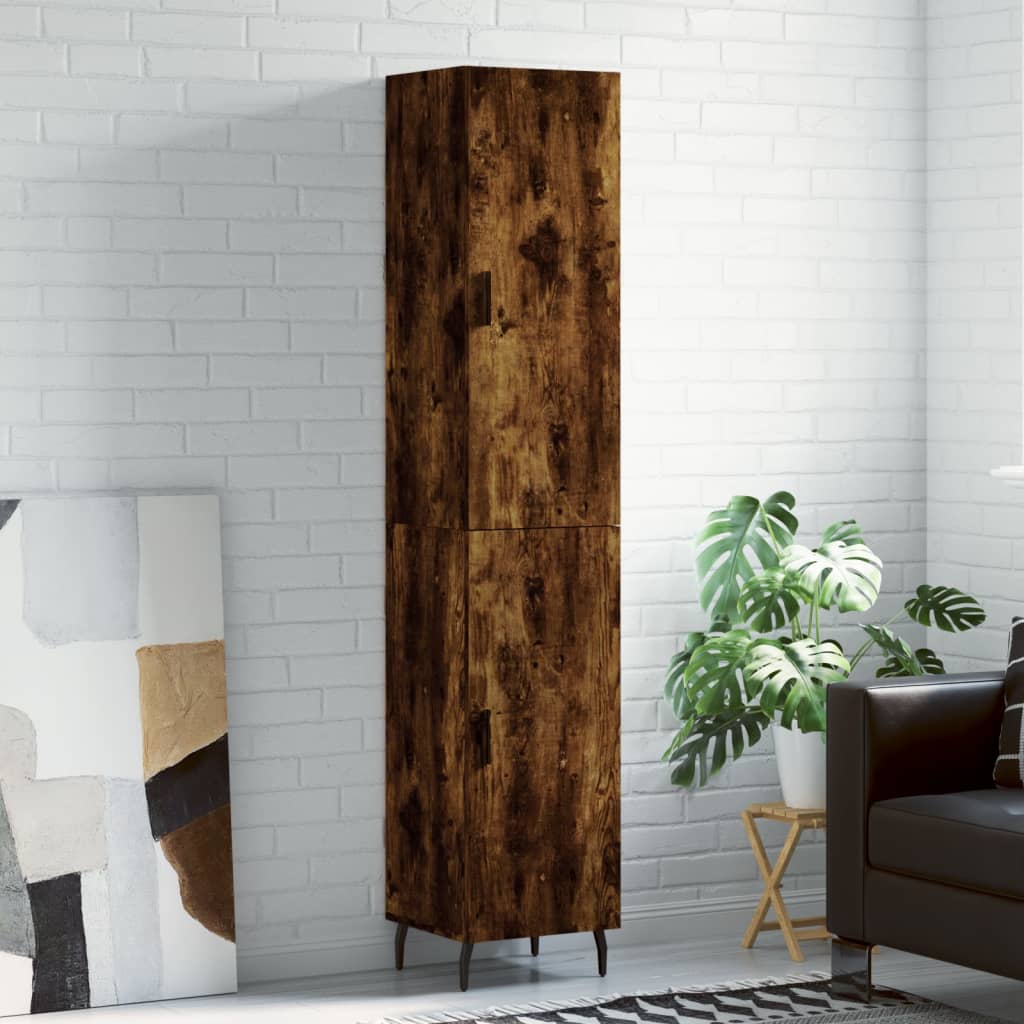 Highboard Smoked Oak 34,5x34x180 cm Engineered Wood
