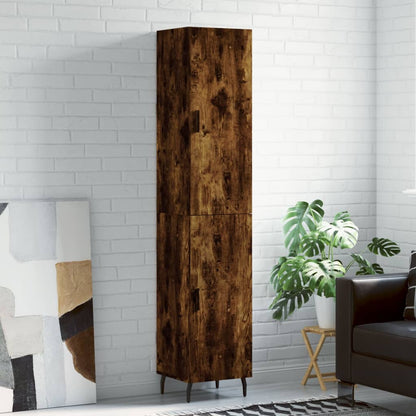 Highboard Smoked Oak 34,5x34x180 cm Engineered Wood