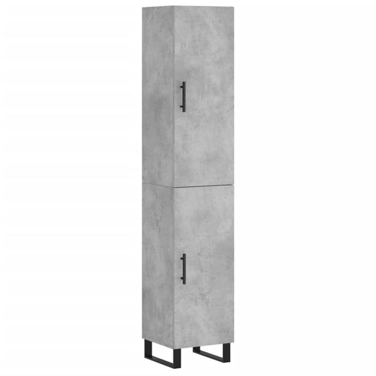 Highboard Concrete Grey 34.5x34x180 cm Engineered Wood