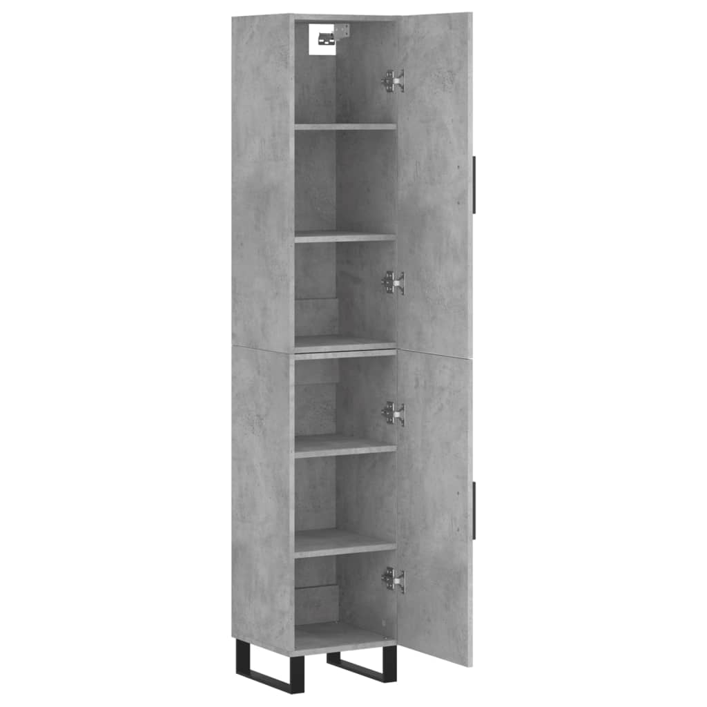 Highboard Concrete Grey 34.5x34x180 cm Engineered Wood