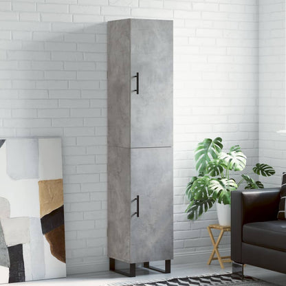 Highboard Concrete Grey 34.5x34x180 cm Engineered Wood