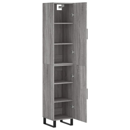 Highboard Grey Sonoma 34.5x34x180 cm Engineered Wood
