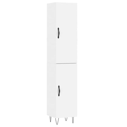 Highboard White 34.5x34x180 cm Engineered Wood