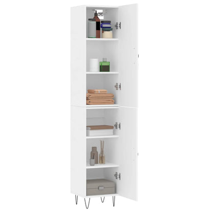 Highboard White 34.5x34x180 cm Engineered Wood