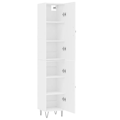 Highboard White 34.5x34x180 cm Engineered Wood