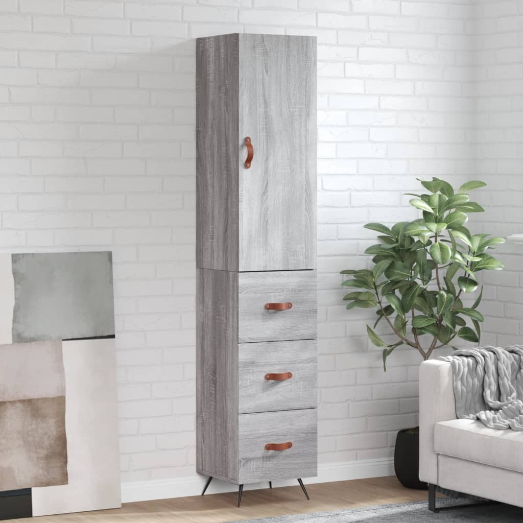 Highboard Grey Sonoma 34.5x34x180 cm Engineered Wood