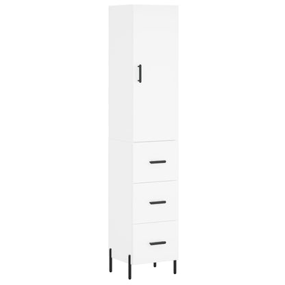 Highboard White 34,5x34x180 cm Engineered Wood
