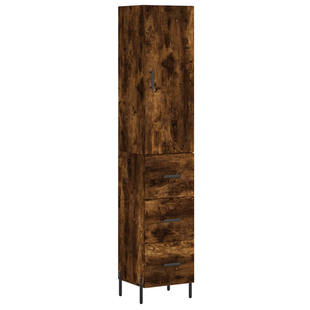 Highboard Smoked Oak 34,5x34x180 cm Engineered Wood