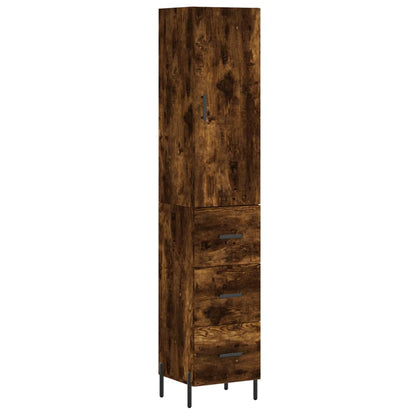 Highboard Smoked Oak 34,5x34x180 cm Engineered Wood