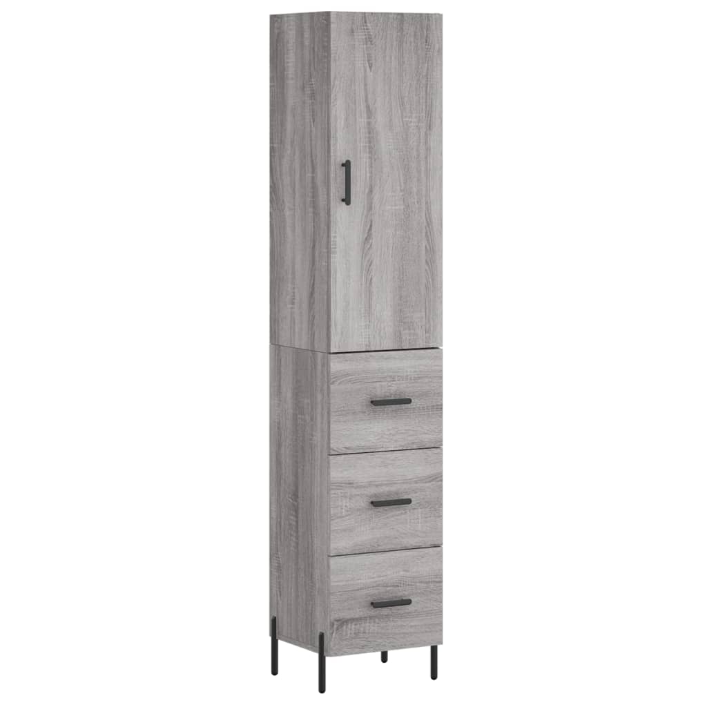 Highboard Grey Sonoma 34,5x34x180 cm Engineered Wood