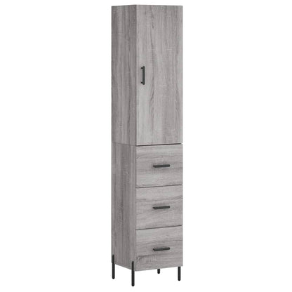 Highboard Grey Sonoma 34,5x34x180 cm Engineered Wood