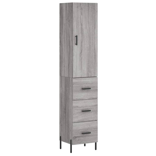 Highboard Grey Sonoma 34,5x34x180 cm Engineered Wood