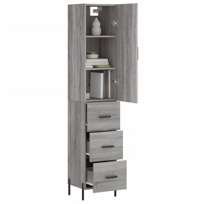 Highboard Grey Sonoma 34,5x34x180 cm Engineered Wood