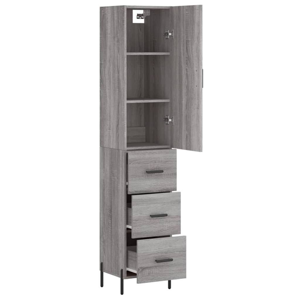 Highboard Grey Sonoma 34,5x34x180 cm Engineered Wood