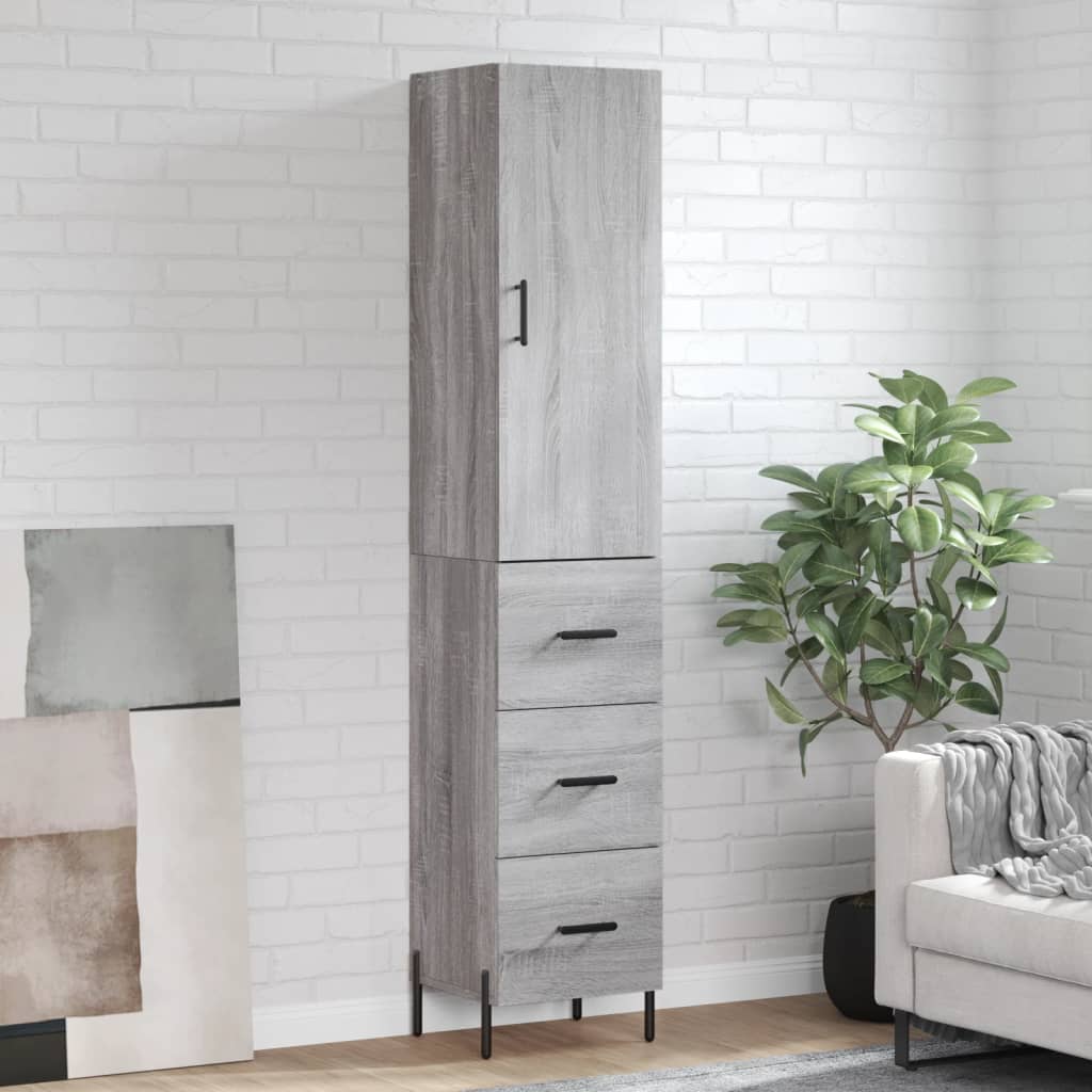 Highboard Grey Sonoma 34,5x34x180 cm Engineered Wood