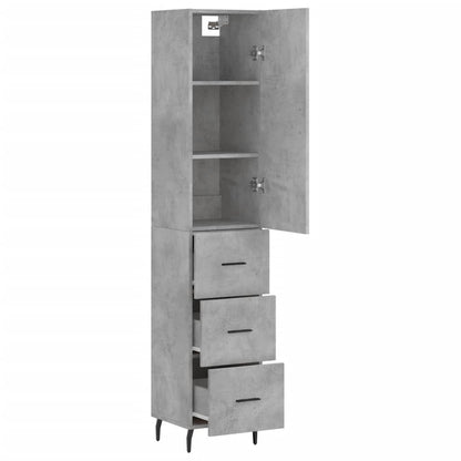 Highboard Concrete Grey 34,5x34x180 cm Engineered Wood