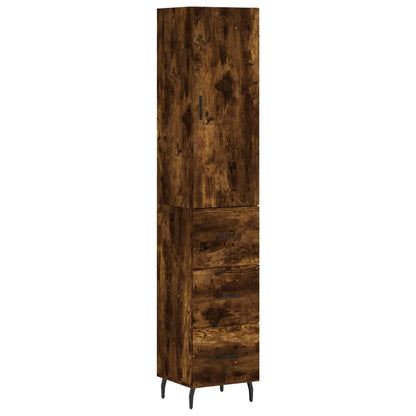 Highboard Smoked Oak 34,5x34x180 cm Engineered Wood